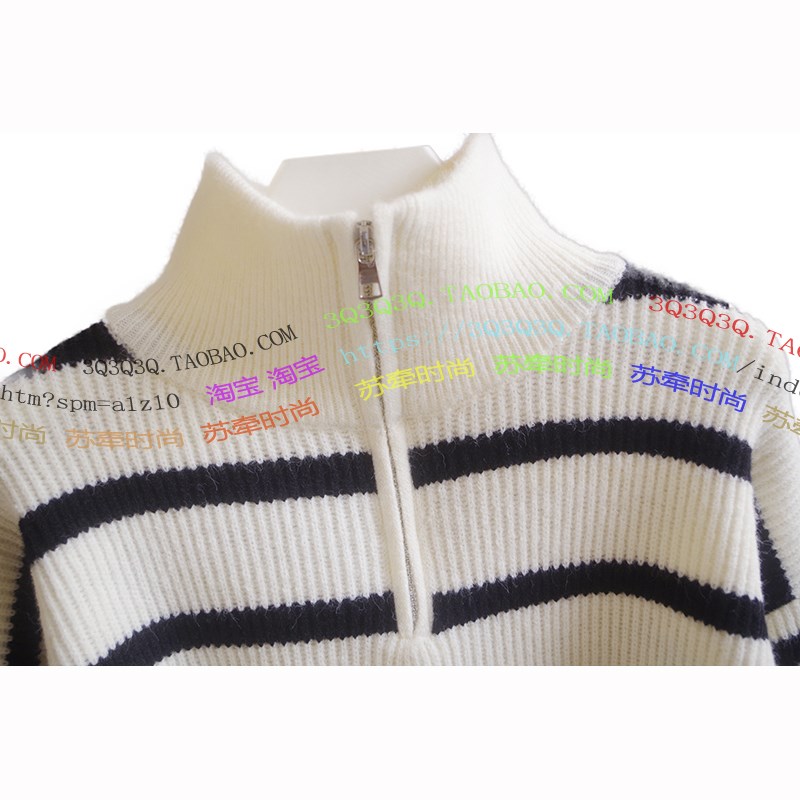 复古时尚高领毛衣女秋冬厚粗毛线针织衫洋气显瘦宽松短款高腰上衣