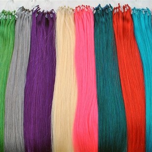 派点真发彩色挑染接发束鱼线发无痕隐形假发片扣接接发自己接50cm