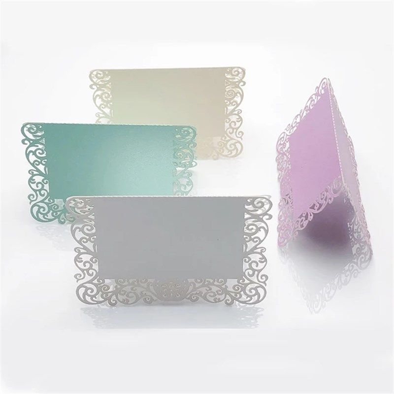 20张创意镂空婚庆席位卡 商务会议人名打印座位牌 桌卡台卡定制