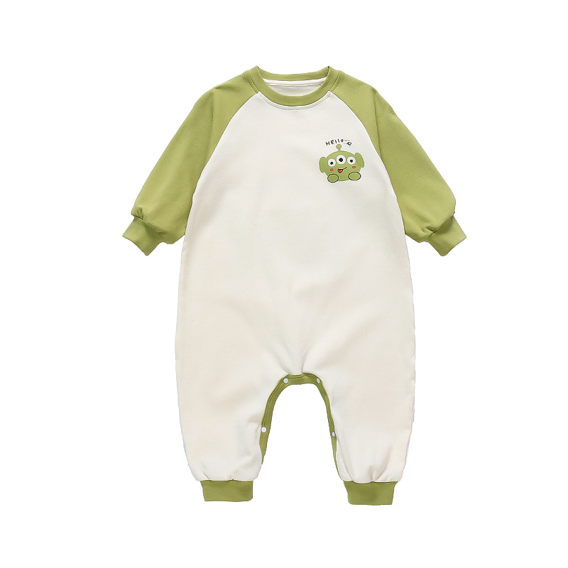 儿童连身睡衣1纯棉长袖2男女童开档家居服春秋0婴儿宝宝防踢睡袋3