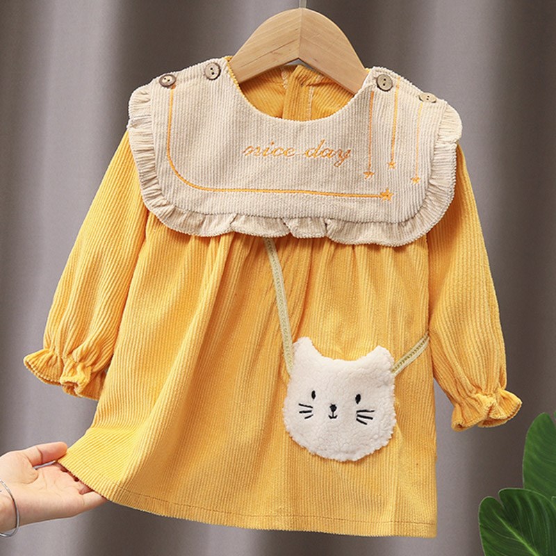 女童罩衣宝宝防水防脏公主裙围裙反穿衣儿童1-3岁婴儿罩衣冬围衣