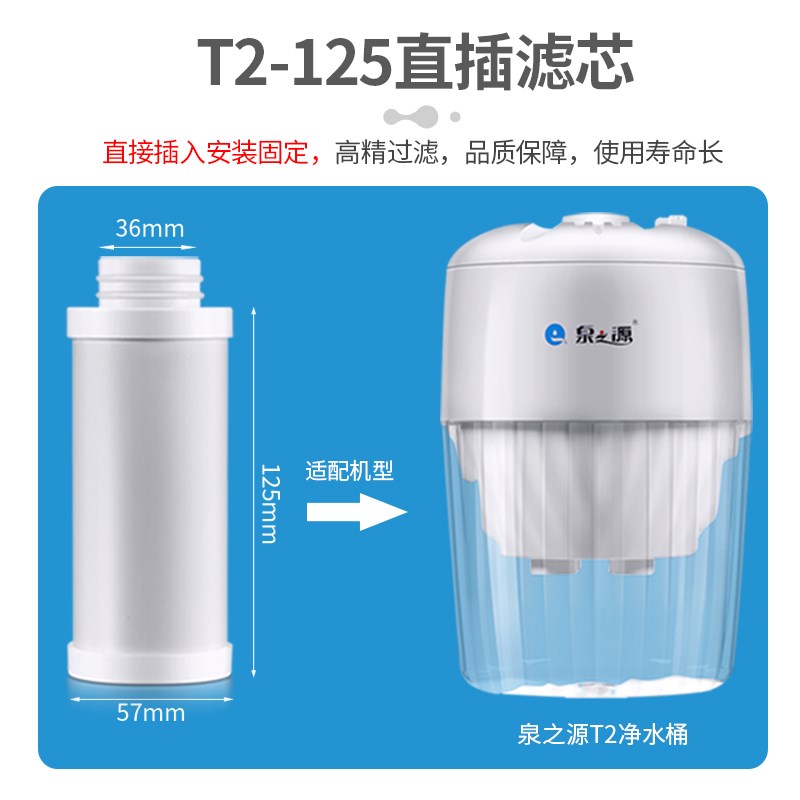 适用于T2净水桶陶瓷活性炭复合滤芯JF-139 WF-1过滤桶通用滤芯