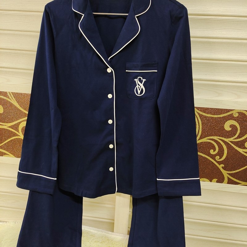 春季女睡衣秋季月子性感家居服套装纯棉长袖薄款绿色全棉100秋冬