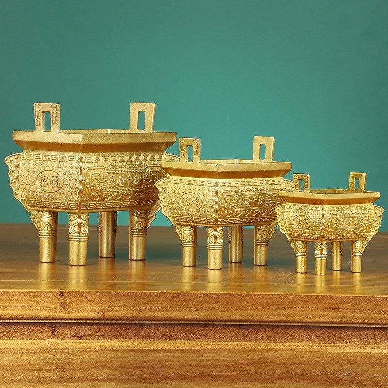 纯铜鼎摆件纯鼎盛千秋客厅办公桌装饰品开业乔迁礼品办公室摆设,家居饰品,装饰摆件,淘宝优惠券,粉丝福利购,淘宝优惠卷