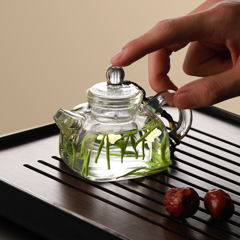 迷你玻璃壶功夫茶小茶壶一人用精致手把壶小号过滤冲茶壶透明单壶