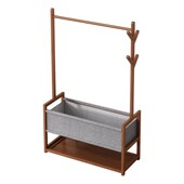 简易衣帽架家用卧室落地挂衣架实木多功能衣服收纳架置物架经济型