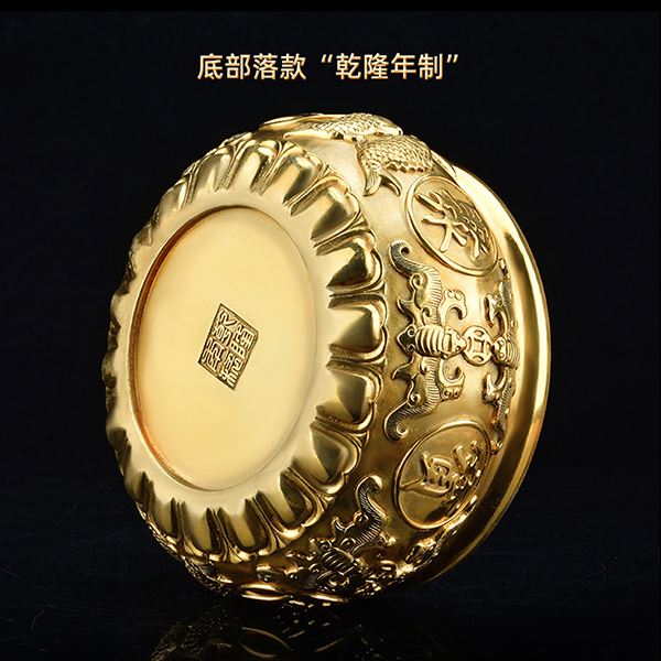好货春牛好品纯铜聚宝盆招财进宝摆件家居装饰工艺礼品摆饰客厅玄