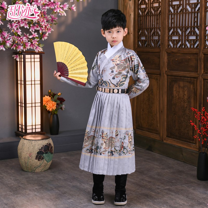 好货儿童汉服男童夏季2025新款春款锦衣卫飞鱼服明制古风古装男生图片