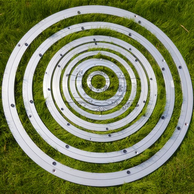 /餐桌转盘轴承铝合金转盘万向转盘E玻璃底座300mm厚度9mm