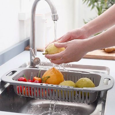 Kitchen Retractable Sink Vegetable Basket Hollow Fruit And