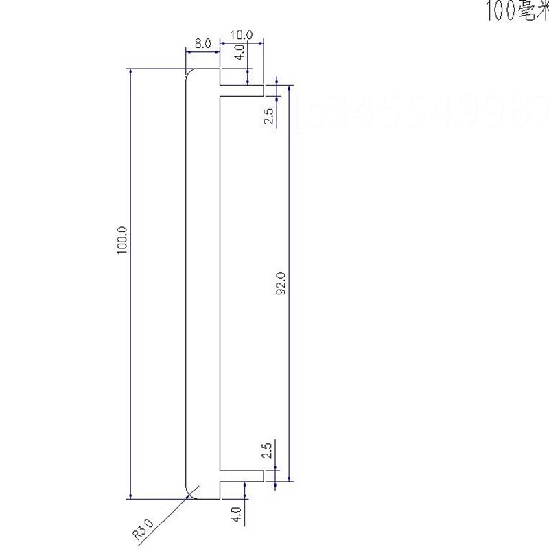 。高度100壁厚8mm的全铝合金型材面板材料适合自己DIY(一米价格