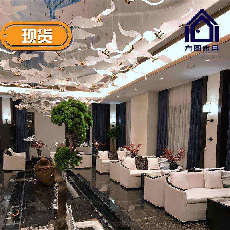 极速售楼处洽谈桌椅组合现代轻奢一桌四椅新中式酒店t工程接待部