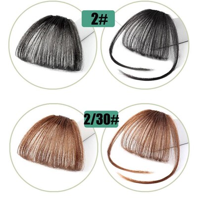 Clip In Air Bangs Thin Fake Fringes Natural Straigth Synthet
