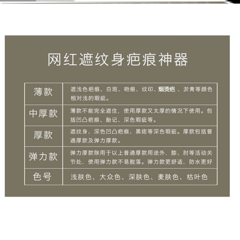仿皮肤贴仿真贴疤痕假脸部神器痣伤疤腋下手臂遮挡紧贴肉色人工拉