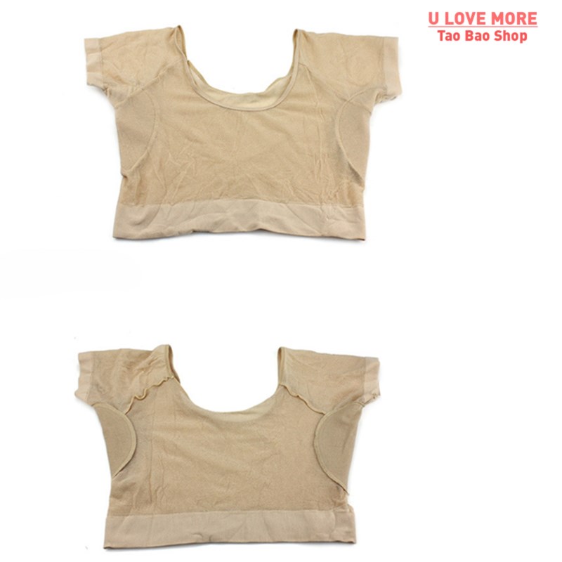 Women Washable T-shirt Shape Sweat Pads Underarm Sweat Absor