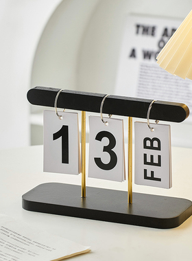 创意日式ins风木质桌历翻页日历桌面书桌小摆件装饰品北欧自律表