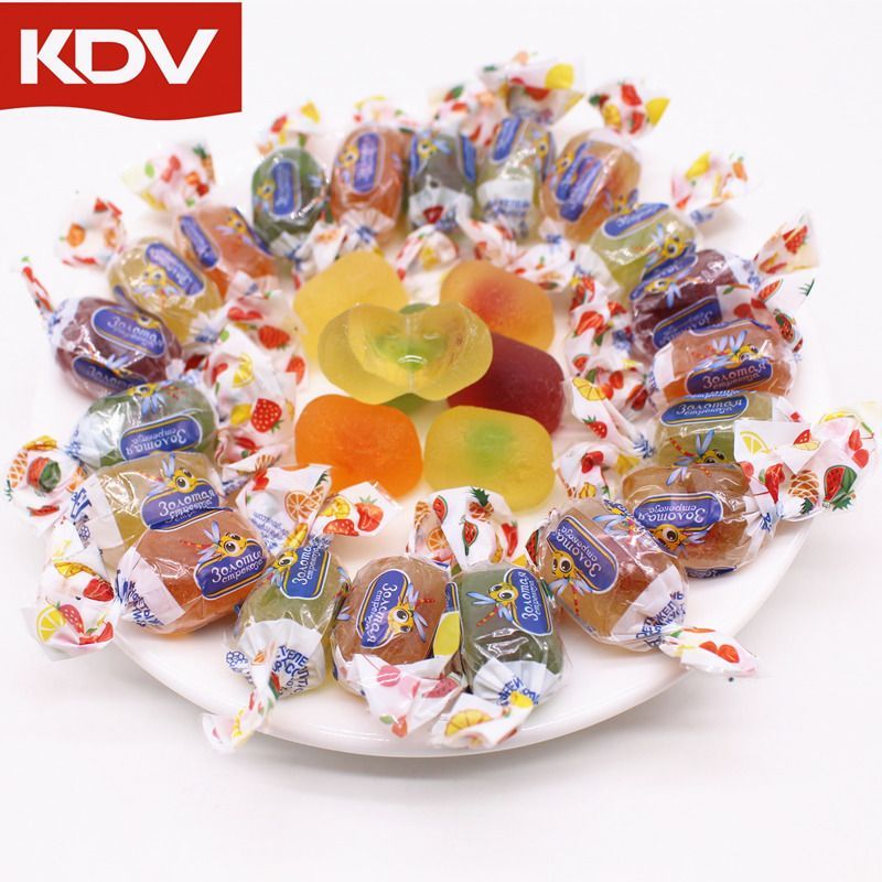 俄罗斯进口夹心软糖KDV小蜻蜓什锦水果味混合糖果网红零食喜糖