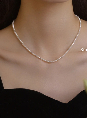 项链女3mm极细颈链锁骨链项圈女毛衣链