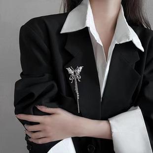 简约百搭西装 蝴蝶流苏胸针女精致感ins小众时尚 配饰D3