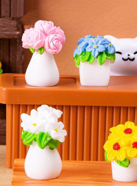 微景观仿真花多肉植物盆栽DIY装饰品娃娃屋桌面摆件