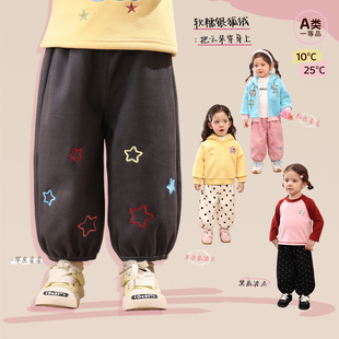 小o爸女婴童 女宝宝灯笼裤加绒2025冬季新款百搭婴儿保暖加厚长裤