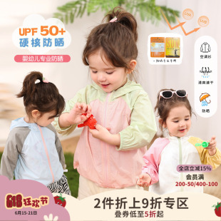 小o爸女婴童 宝宝防晒衣女2026夏季新款防紫外线婴儿百搭连帽外套