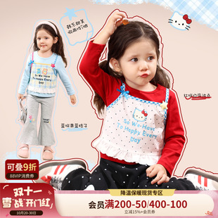 婴儿洋气甜美长袖 新款 上衣 女宝宝假两件t恤2025秋季 小o爸女婴童