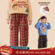 裤 小o爸女婴童 秋冬保暖格子裤 百搭工装 女宝宝直筒裤 加绒2025新款