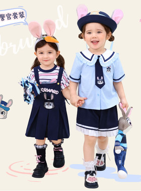 小o爸女婴童 女宝宝洋气套装2026夏婴儿可爱兔子卡通学院风两件套