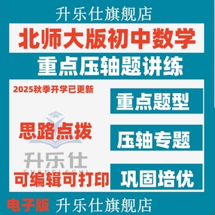 初中数学重难点专项专题培优提升强化知识压轴题 2025年新北师大版