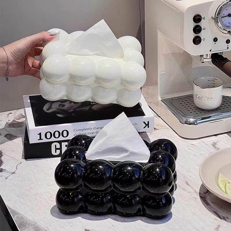 新款轻奢风高颜值棉花糖纸巾盒家用客厅抽纸收纳盒高档餐厅纸巾盒