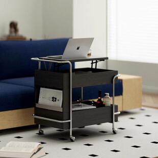 政府补贴佐尔适覆古风可移动双层茶几客厅沙发收纳带轮边几小推车