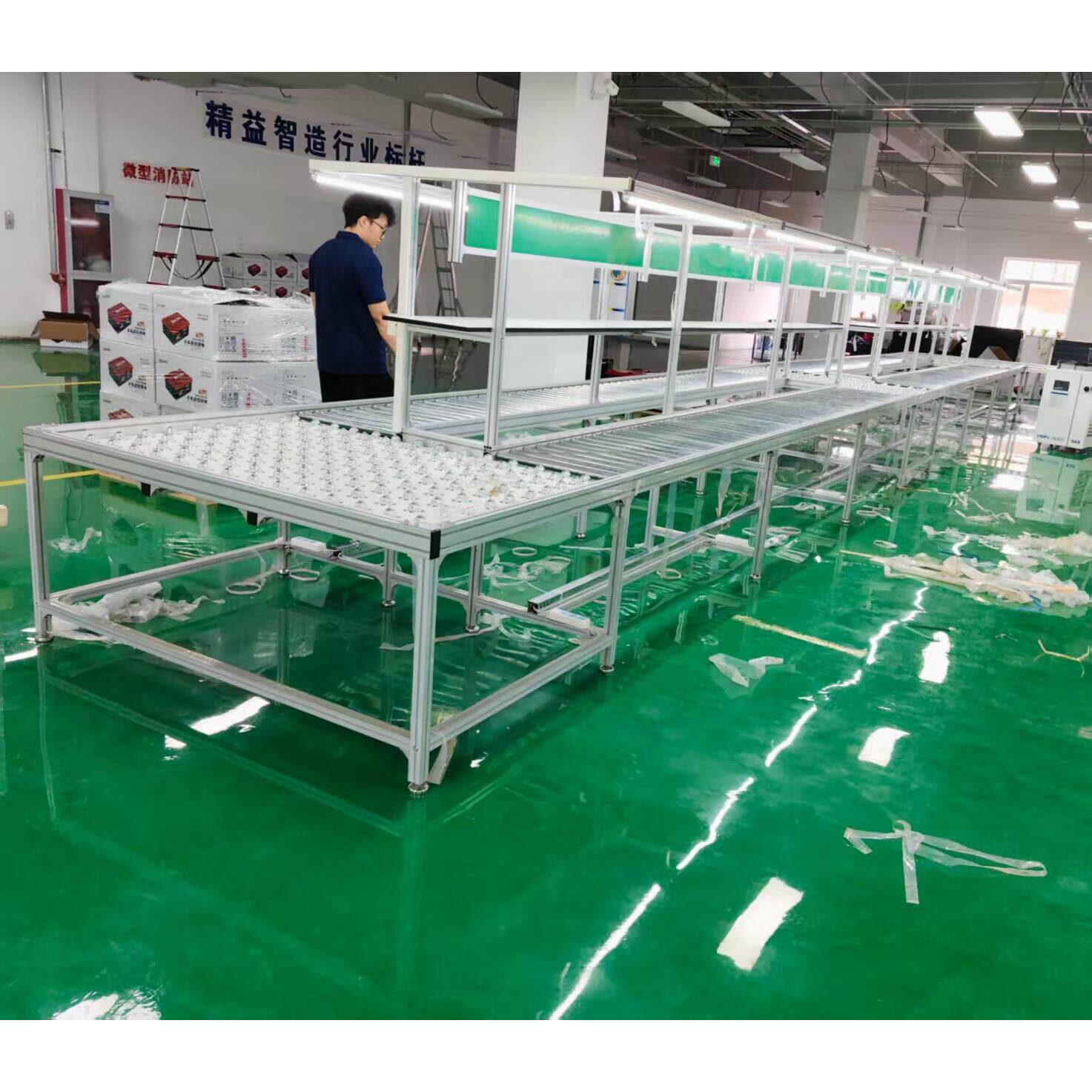 铝挤型材料无动力滚筒牛眼台流水线工作台生产锂电池配组装自动化