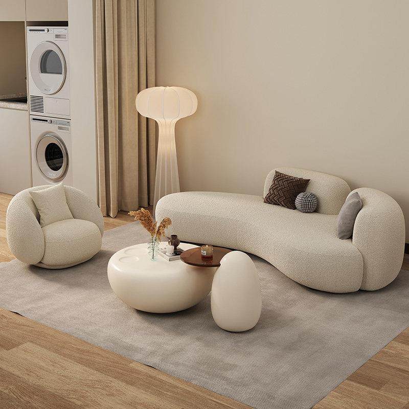 简约美容院猫爪布艺沙发客厅高级感异形服装店休闲 接待弧形新款,住宅家具,布艺沙发,淘宝优惠券,粉丝福利购,淘宝优惠卷