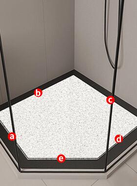 钻石形定制浴室丝质圆形地板垫与切割底部和透水淋浴房浴室防滑和