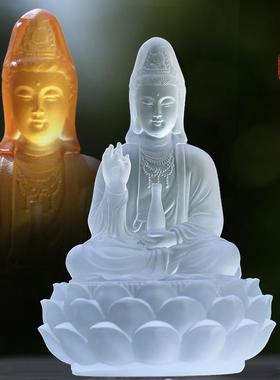 琉璃净瓶坐莲观音菩萨佛像摆件居家客厅佛堂寺庙桌面供奉观世音