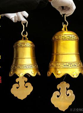 精工纯铜扇叶钟风铃带枫叶铃铛寺庙宝塔门楼挂角钟云板钟声音悠扬