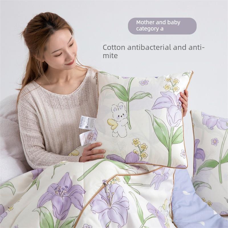 全棉抱枕被子两用办公室午睡毯子车用可收纳靠枕空调被二合一四季