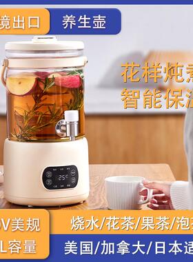 110V美规养生壶炖煮一体多功能花茶烧水壶煮茶壶茶壶All煮茶壶