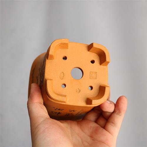 玲珑清贡紫砂花盆名家唯珍手工精品刻绘小四方降坡泥案台桌面绿植