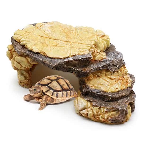 新品Reptile Resin Hides Cave Turtles Rock Hideout House Pet