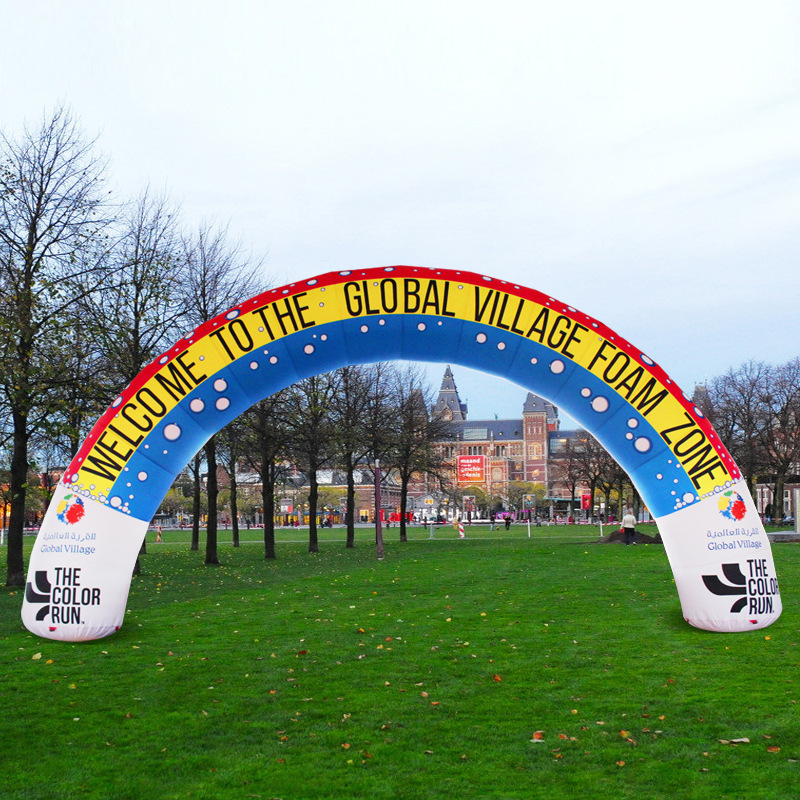 销广告充气拱门开业活动庆典卡通方形圆形充气气模彩虹门模型