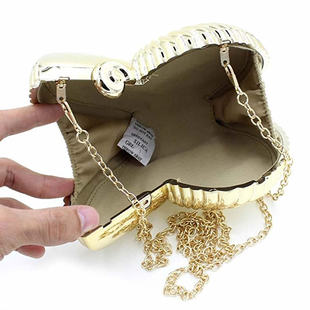 Gold Sliver Fashion Evening Clutch Women Chain Sling Shell B
