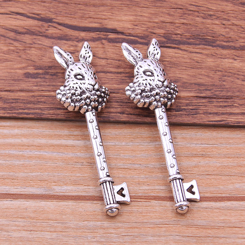5Pcs 15X50mm 2022 New Two Color Metal Zinc Alloy Rabbit Key