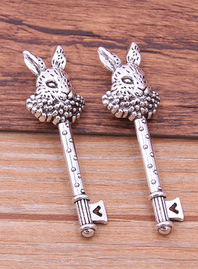 5Pcs 15X50mm 2022 New Two Color Metal Zinc Alloy Rabbit Key