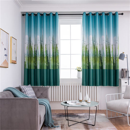 1 Panel Printing Blackout Curtains For Living Room Curtain