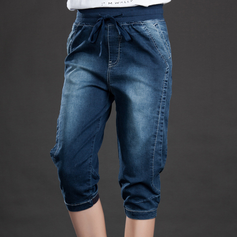 High Waist Jeans Woman Stretch Summer Denim Pants Trousers P