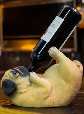 2021年新款红酒架摆件客厅酒柜装饰品摆设创意个性动物桌面酒瓶架