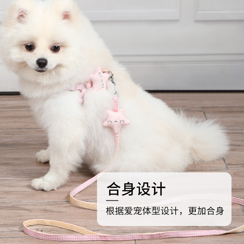 博美小狗狗牵引绳小型犬泰迪比熊狗绳子户外遛狗幼犬狗链宠物用品