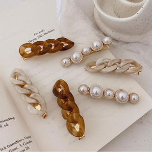 New Handmade Chain Hair Clips Gold Color Long Barrettes